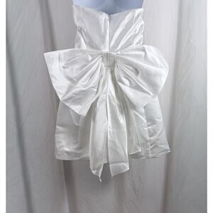 Lulu's White Strapless Midi Dress with Oversized Bow